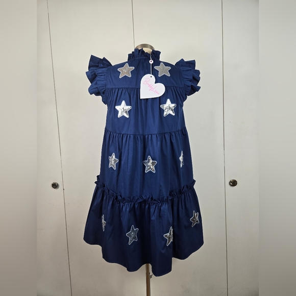 Buddy Love Navy Blue Dress with Silver Stars - Picture 2 of 2